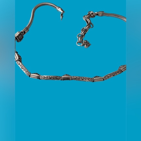 Brighton TRIBECA Bar Scroll Square Collar Silver Plated Necklace.  NWOT - Picture 7 of 8